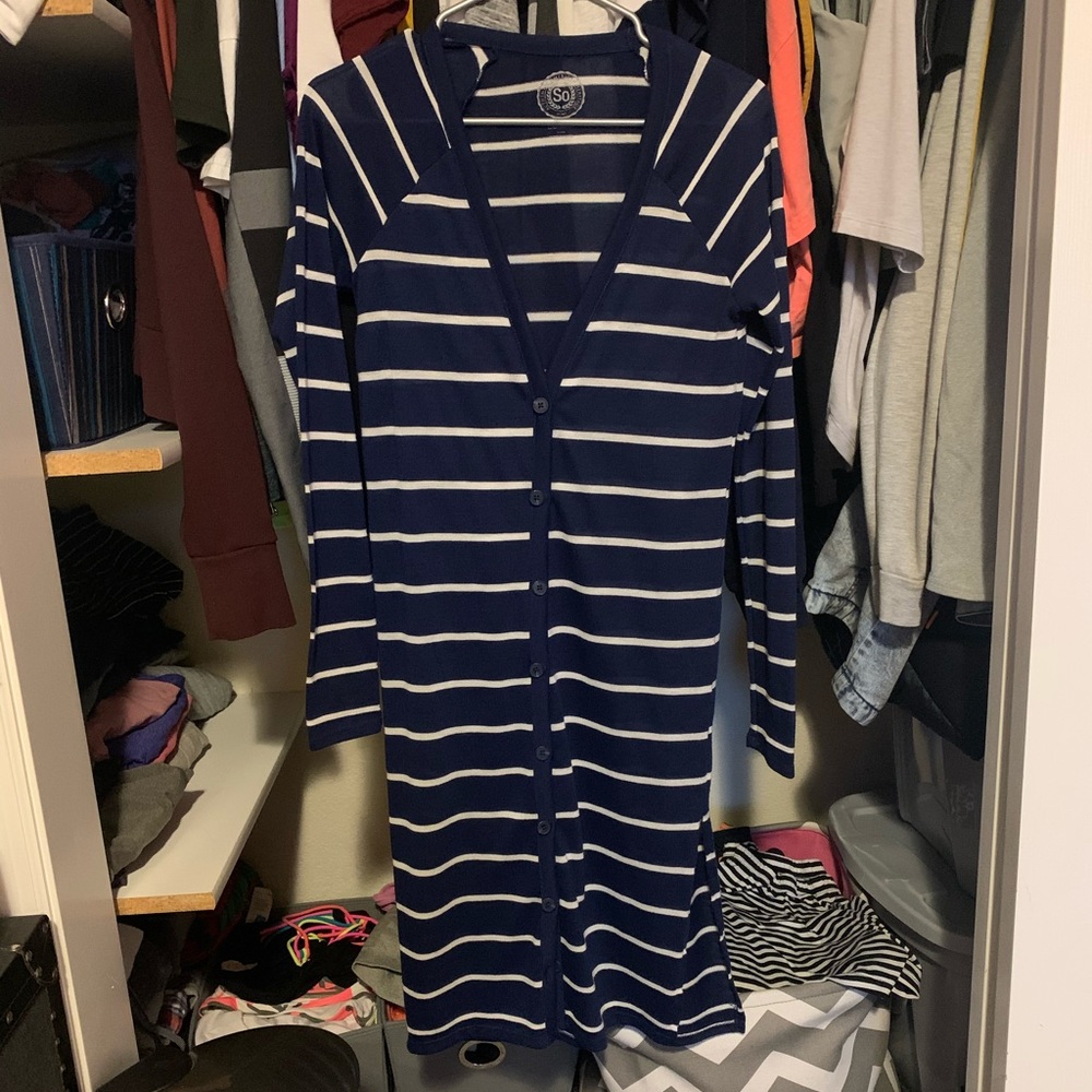 SO Long striped cardigan